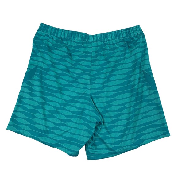 Nike Mens Dri-Fit Slim Fit Striped Soccer Shorts Turquoise 2XL - Picture 2 of 3